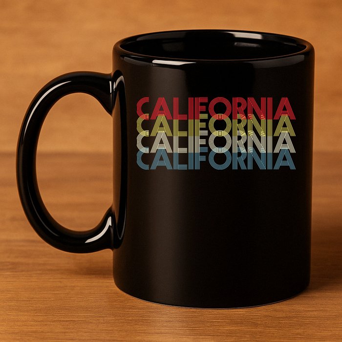 California Disco Lettering 11oz C Handle Ceramic Mug