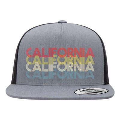 California Disco Lettering Flat Bill Trucker Hat