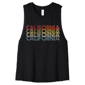 California Disco Lettering Women's Racerback Cropped Tank