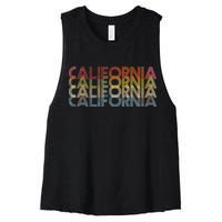 California Disco Lettering Women's Racerback Cropped Tank