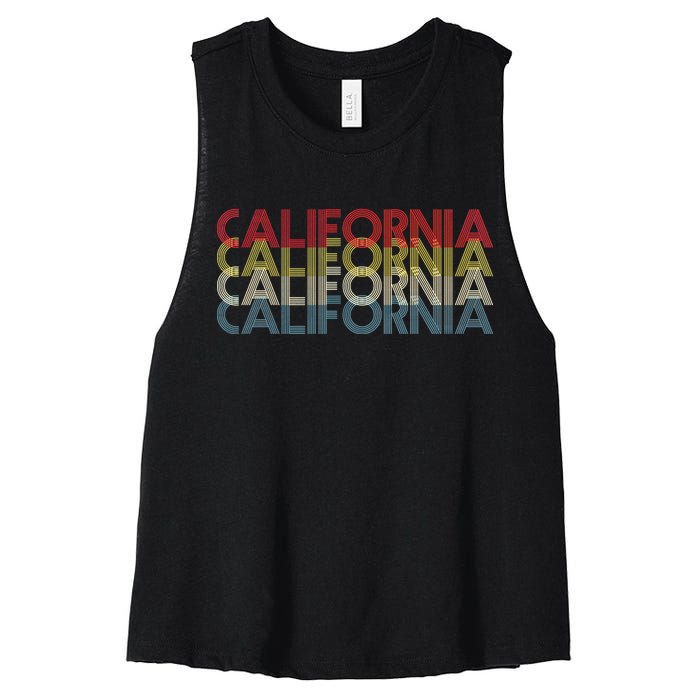 California Disco Lettering Women's Racerback Cropped Tank