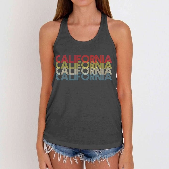 California Disco Lettering Women's Knotted Racerback Tank