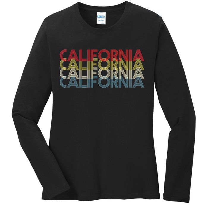 California Disco Lettering Ladies Long Sleeve Shirt