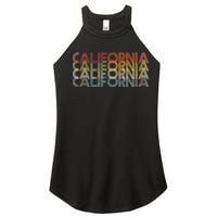 California Disco Lettering Women's Perfect Tri Rocker Tank