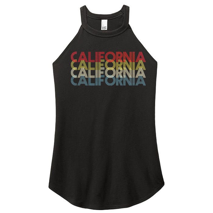 California Disco Lettering Women's Perfect Tri Rocker Tank