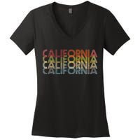 California Disco Lettering Women's V-Neck T-Shirt