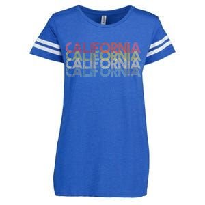 California Disco Lettering Enza Ladies Jersey Football T-Shirt