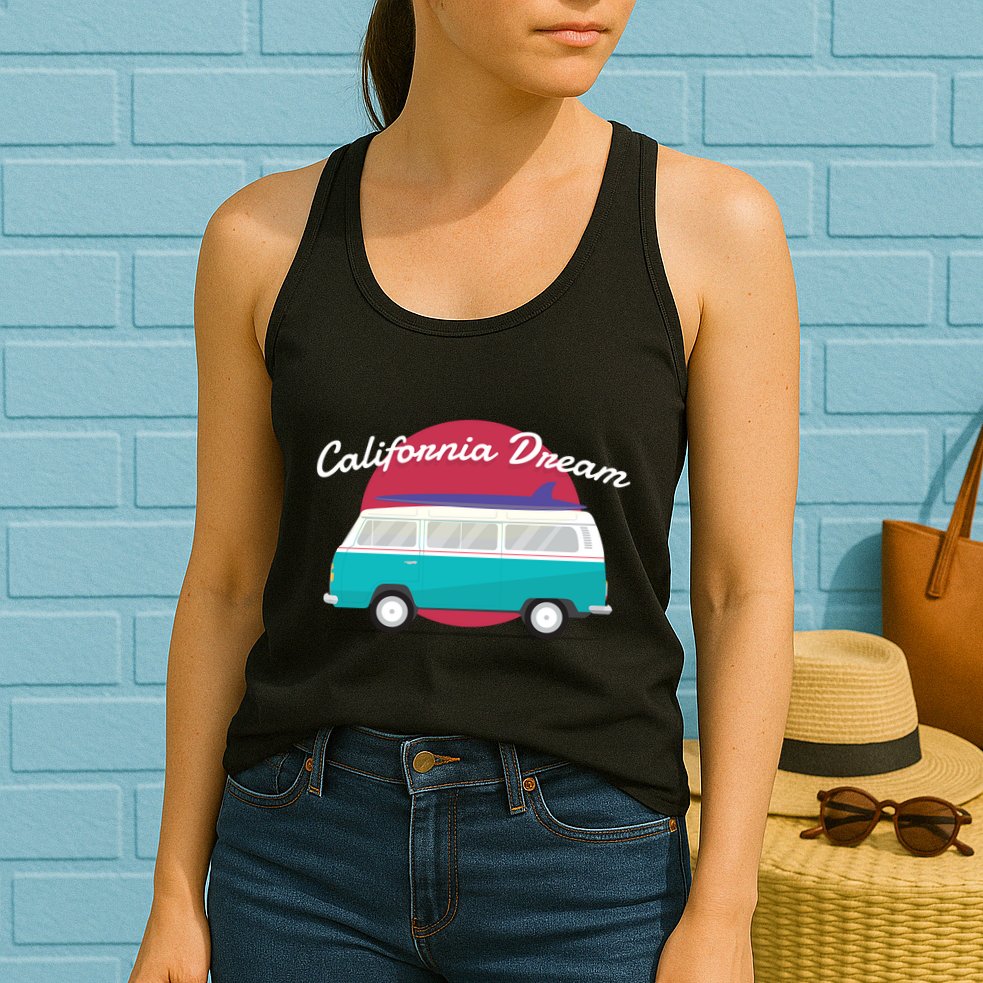 California Dream Van Womens Tank Top
