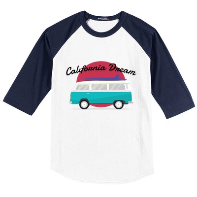 California Dream Van Baseball Sleeve Shirt