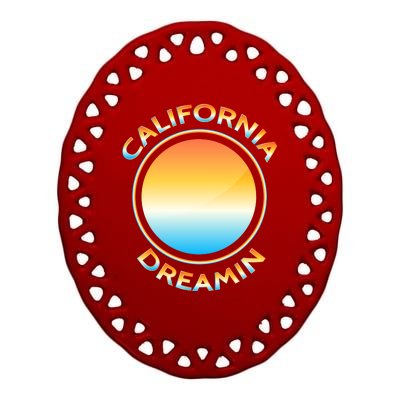 California Dreamin Ceramic Oval Ornament