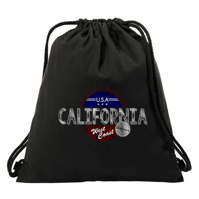 California Land of the Free Logo Drawstring Bag
