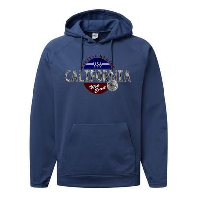 California Land of the Free Logo Performance Fleece Hoodie