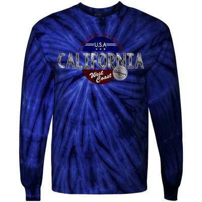 California Land of the Free Logo Tie-Dye Long Sleeve Shirt