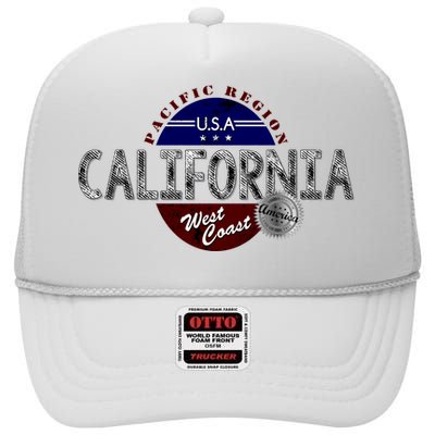 California Land of the Free Logo High Crown Mesh Back Trucker Hat