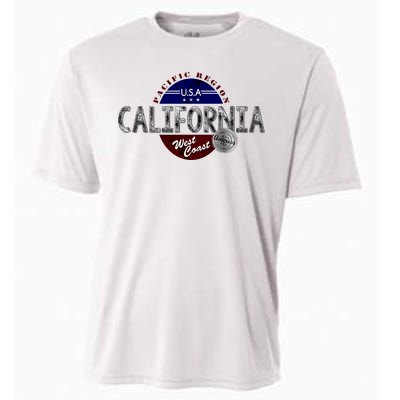 California Land of the Free Logo Cooling Performance Crew T-Shirt