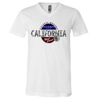 California Land of the Free Logo V-Neck T-Shirt