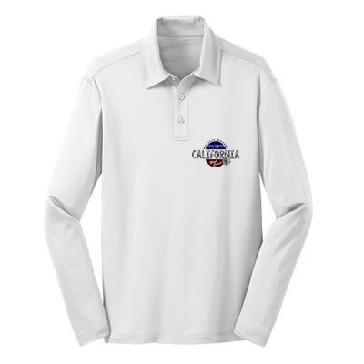 California Land of the Free Logo Silk Touch Performance Long Sleeve Polo