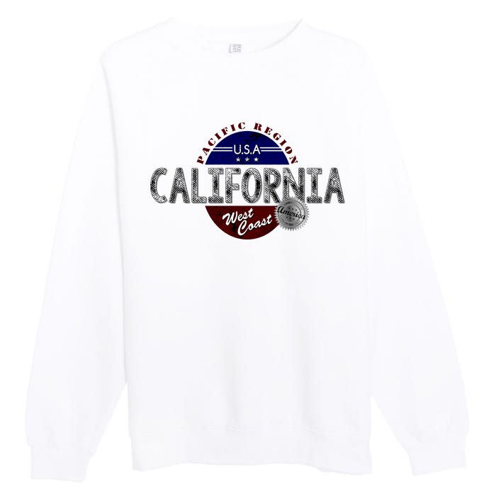 California Land of the Free Logo Premium Crewneck Sweatshirt