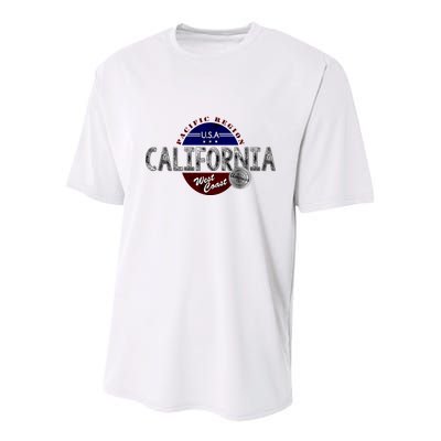 California Land of the Free Logo Youth Performance Sprint T-Shirt