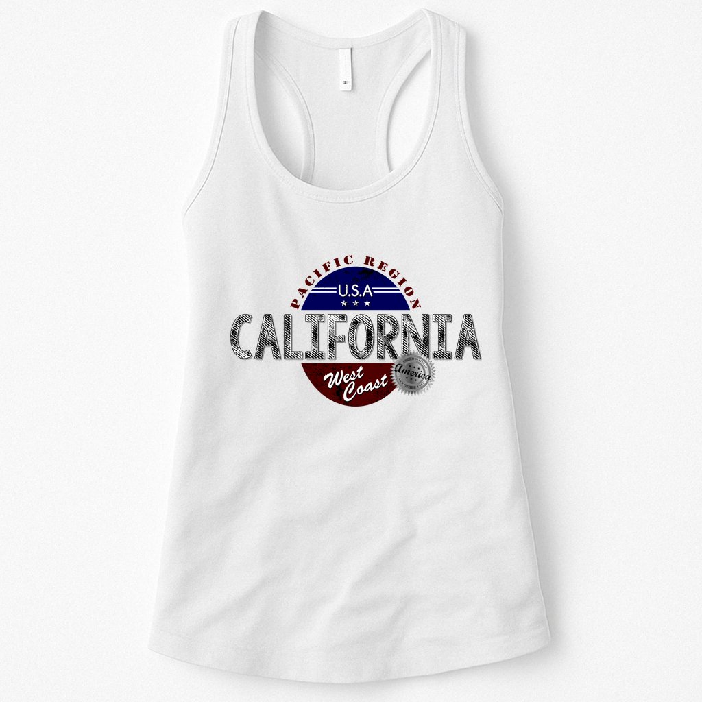 California Land of the Free Logo Womens Tank Top