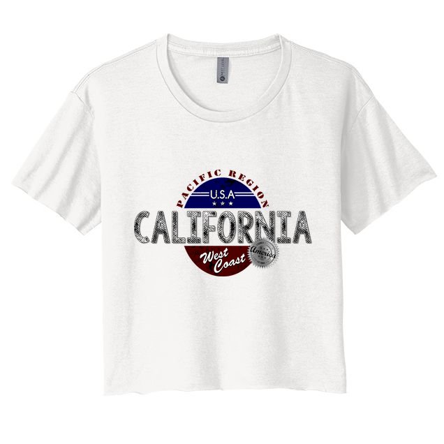 California Land of the Free Logo Crop Top
