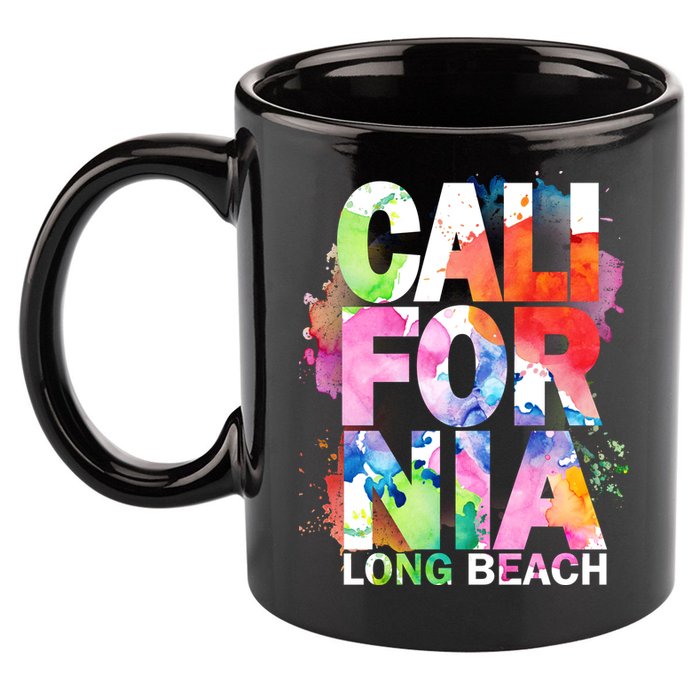 California Long Beach 11oz C Handle Ceramic Mug