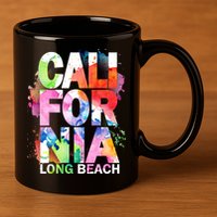 California Long Beach 11oz C Handle Ceramic Mug