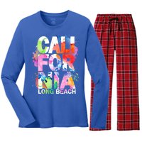 California Long Beach Women's Long Sleeve Flannel Pajama Set 