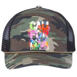 California Long Beach Retro Rope Trucker Hat Cap