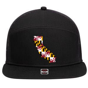 California Maryland Flag 7 Panel Mesh Trucker Snapback Hat