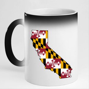 California Maryland Flag 11oz Black Color Changing Mug