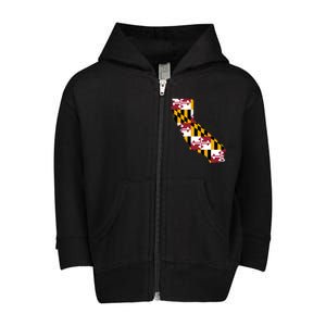 California Maryland Flag Toddler Zip Fleece Hoodie