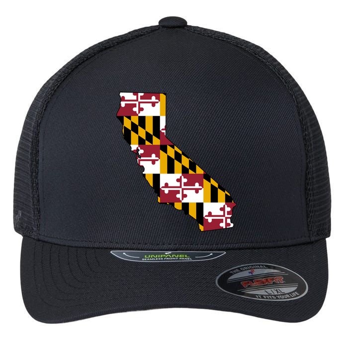 California Maryland Flag Flexfit Unipanel Trucker Cap