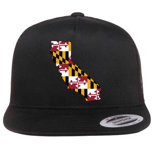 California Maryland Flag Flat Bill Trucker Hat