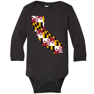 California Maryland Flag Baby Long Sleeve Bodysuit