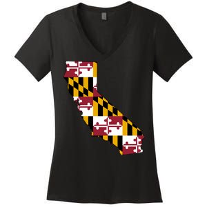 California Maryland Flag Women's V-Neck T-Shirt