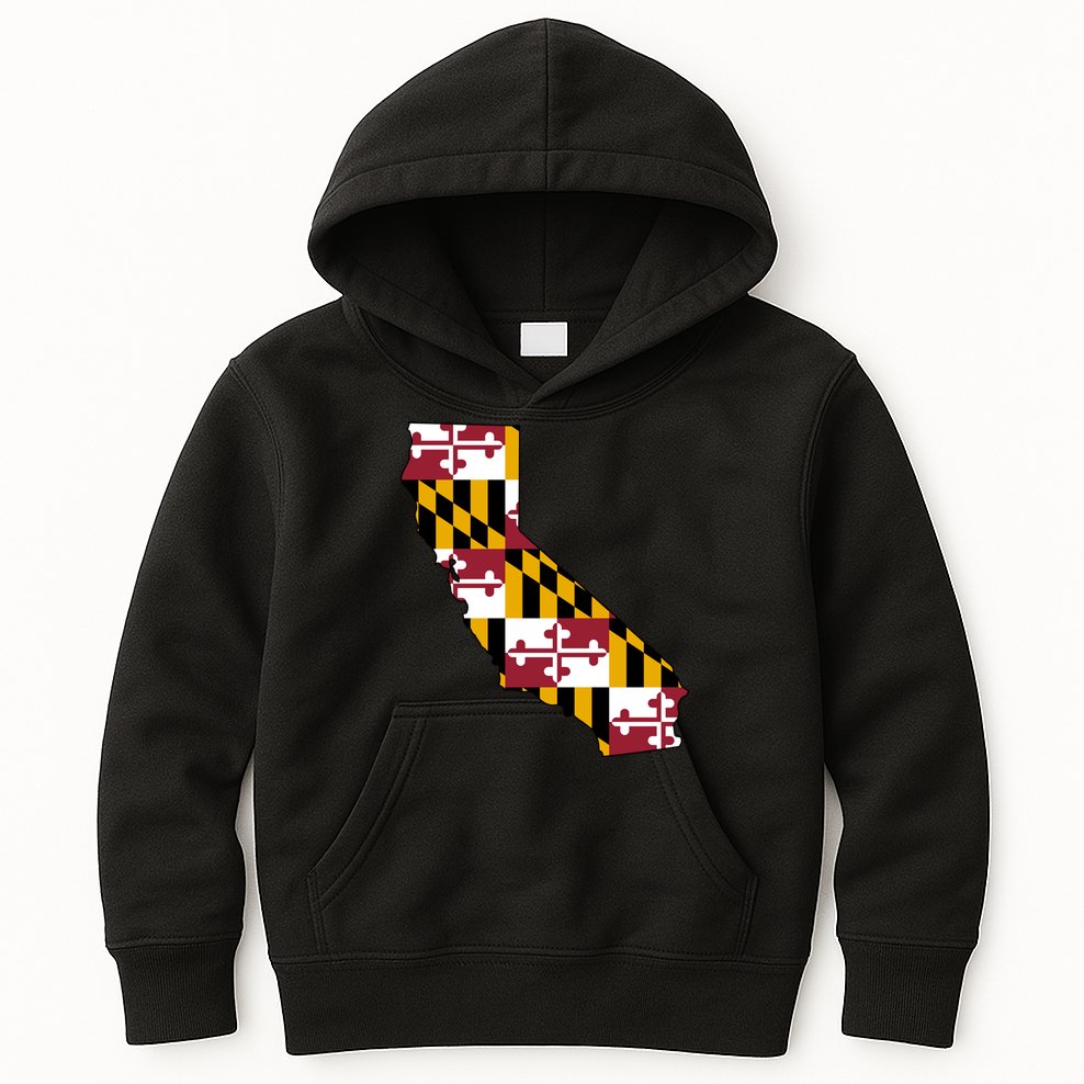 California Maryland Flag Kids Hoodie