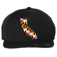 California Maryland Flag Wool Snapback Cap