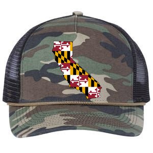 California Maryland Flag Retro Rope Trucker Hat Cap