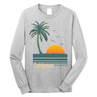 California Palm Tree Sunset Beach Long Sleeve Shirt