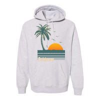 California Palm Tree Sunset Beach Premium Hoodie