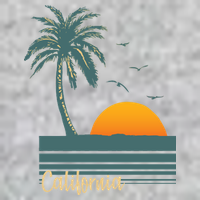 California Palm Tree Sunset Beach Premium T-Shirt