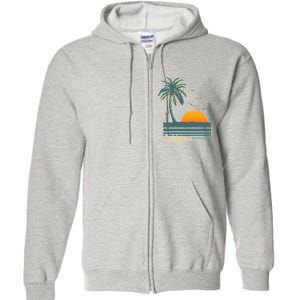 California Palm Tree Sunset Beach Full Zip Hoodie