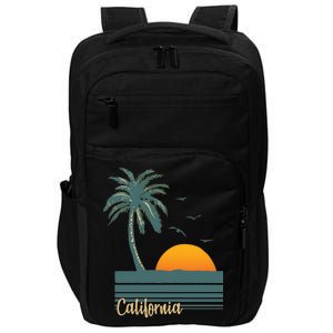 California Palm Tree Sunset Beach Impact Tech Backpack