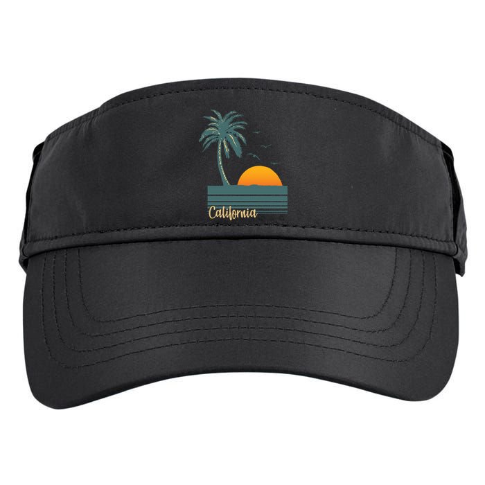 California Palm Tree Sunset Beach Adult Drive Performance Visor