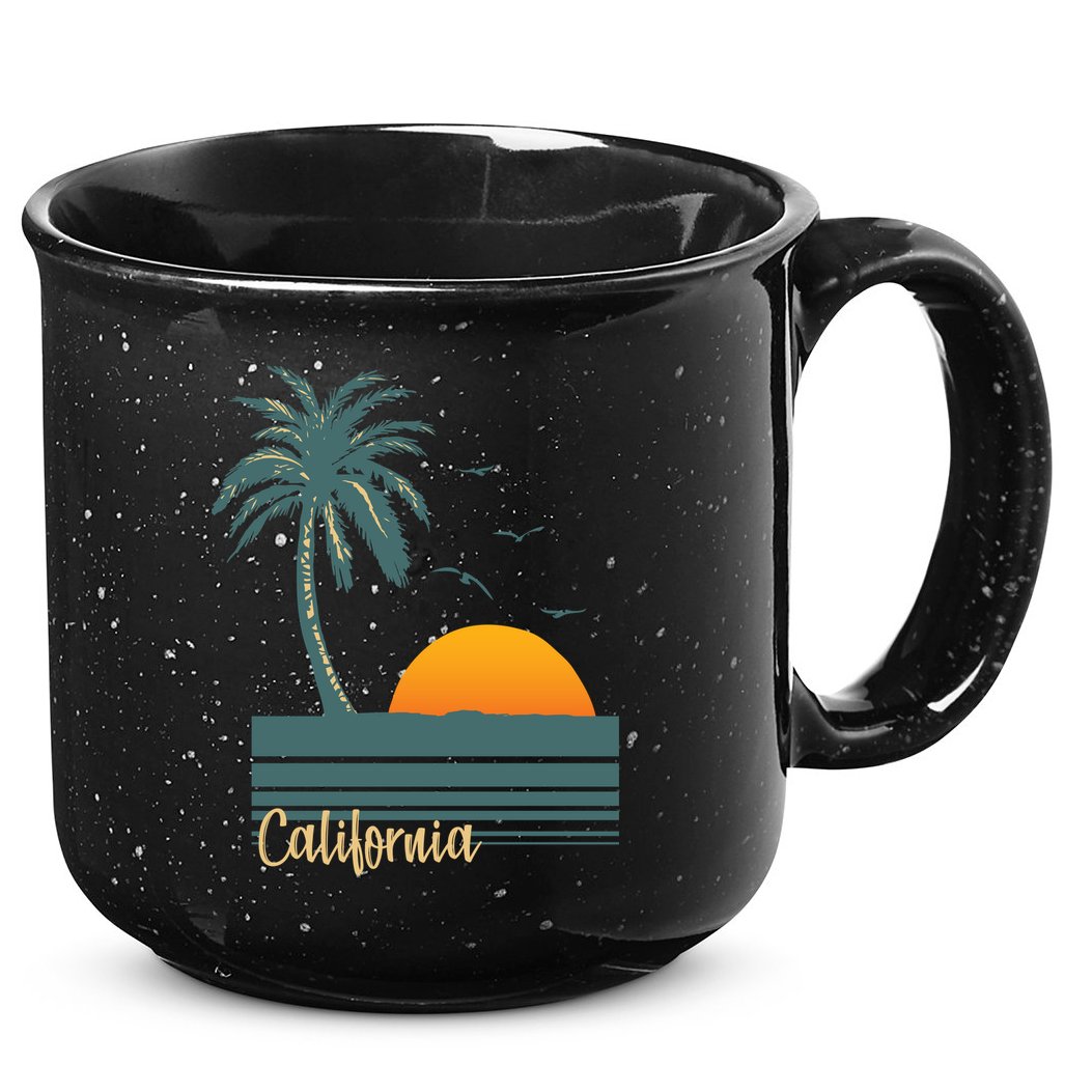 California Palm Tree Sunset Beach 15oz Campfire Ceramic Mug