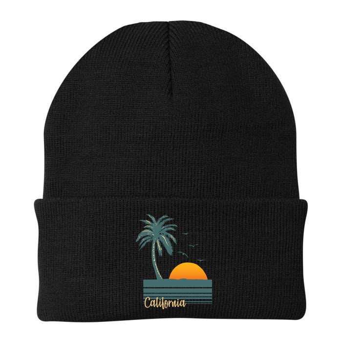 California Palm Tree Sunset Beach Beanie