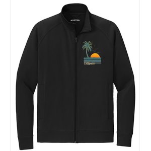 California Palm Tree Sunset Beach Stretch Full-Zip Cadet Jacket