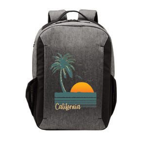 California Palm Tree Sunset Beach Vector Backpack