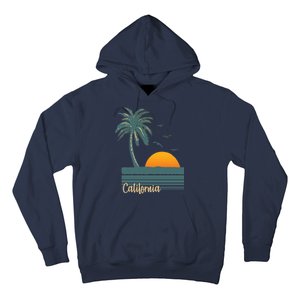 California Palm Tree Sunset Beach Hoodie